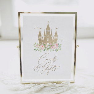 Poster Princesse rose et or Cartes et cadeaux d'anniversa