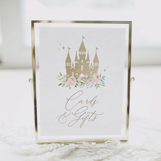 Poster Princesse rose et or Cartes et cadeaux d'anniversa