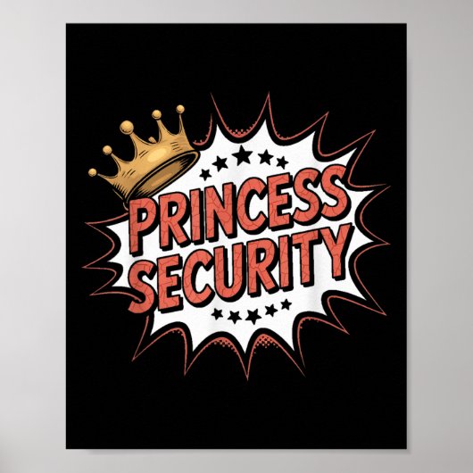 Poster Princesse Sécurité Rétro Anniversaire Papa & M (Devant)
