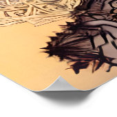 Poster Princesse Steampunk avec une fleur couleur cuivre (Coin)