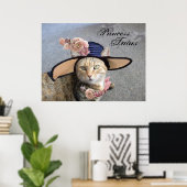 POSTER PRINCESSE TATUS / CHAT ÉLÉGANT, GRAND CHAPEAU DE D (Bureau à domicile)