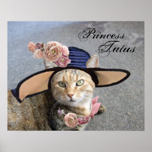 POSTER PRINCESSE TATUS / CHAT ÉLÉGANT, GRAND CHAPEAU DE D