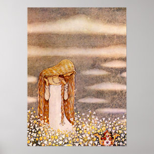 Poster “Princesse Tuvstarr” aquarelle de John Bauer