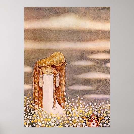 Poster “Princesse Tuvstarr” aquarelle de John Bauer (Devant)