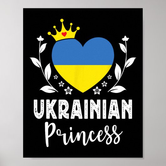Poster Princesse ukrainienne Drapeau ukrainien Fière Ukra (Devant)