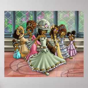 Poster Princesses Afro-Américaines