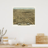 Poster Princeton, IL Carte panoramique - 1870 (Cuisine)