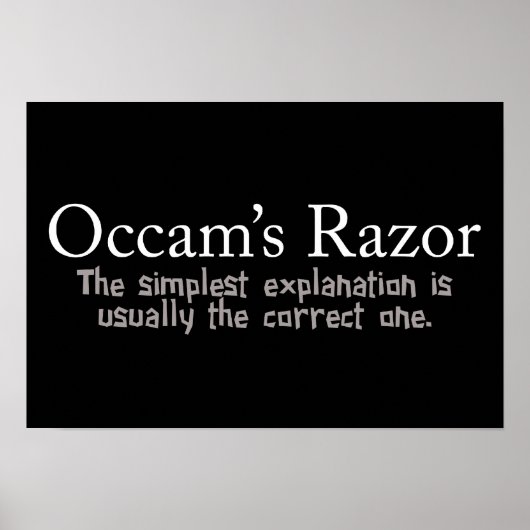 Poster Principe de Razor d'Occam (Devant)