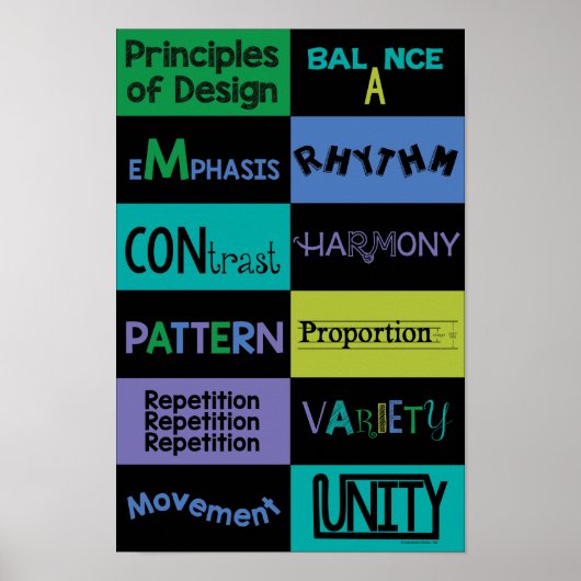 Poster Principes de design avec couleurs Cool (Devant)