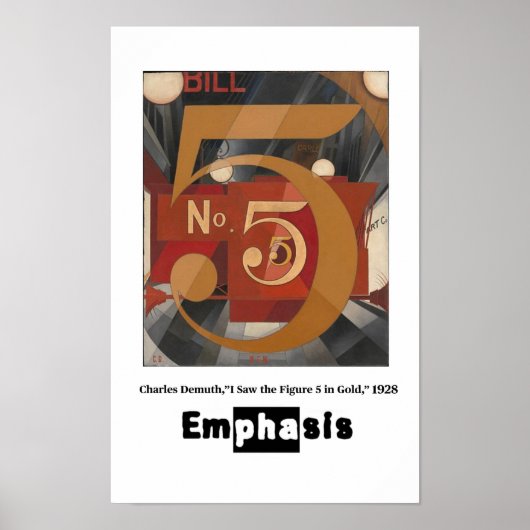 Poster Principes de l'art - Emphase, Charles Demuth (Devant)