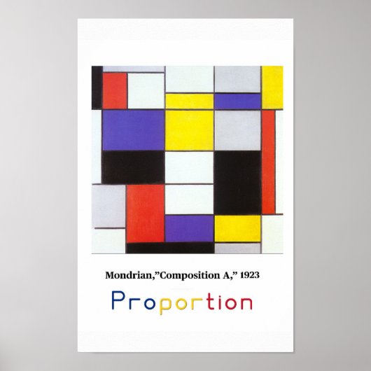 Poster Principes de l'art - Proportion, Mondrian (Devant)