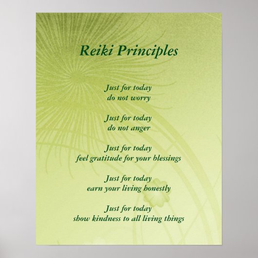 Poster Principes de Reiki (Devant)