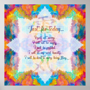 Poster Principes de Reiki - préceptes de Reiki