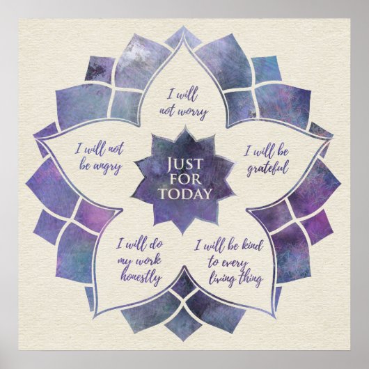 Poster Principes de Reiki - Préceptes de Reiki (Devant)