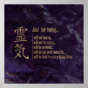 Poster Principes de Reiki - préceptes de Reiki