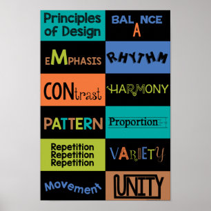 Poster Principes du design avec des couleurs classiques