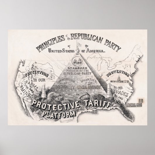 POSTER PRINCIPES DU PARTI RÉPUBLICAIN 1888 (Devant)