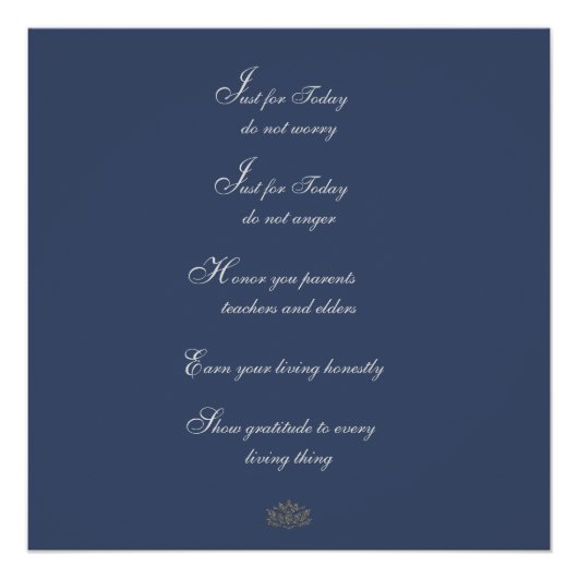 Poster Principes traditionnels du Reiki (Devant)