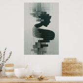 Poster Print A modern abstract portrait blending feminine (Cuisine)