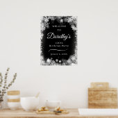 Poster Printable 100e anniversaire Snowflake Black Welcom (Cuisine)
