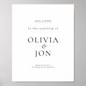Poster Printable Black and White Wedding Welcome Sign (Devant)