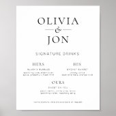 Poster Printable Black White Wedding Signature Drink Sign (Devant)