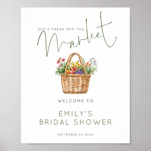 Poster Printable Fresh off Market Welcome Bridal Shower (Devant)