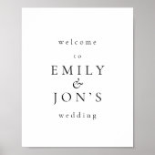 Poster Printable Minimalist Welcome Wedding Sign (Devant)