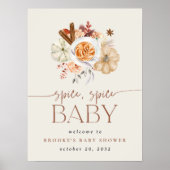 Poster Printable Pumpkin Spice Baby Shower Welcome Sign (Devant)