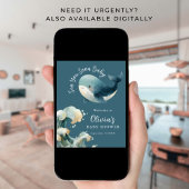 Poster Printable Sea You Soon Whale Baby Shower Turquoise