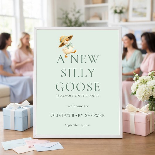 Poster Printable Silly Goose Welcome to Baby Shower
