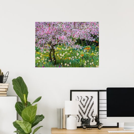Poster Printemps à Claude Monet Garden (Bureau à domicile)