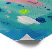 Poster Printemps Blues Art Abstrait (Coin)