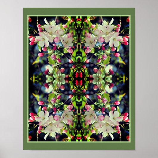 Poster Printemps Crabapple Blossoms Abstraits (Devant)