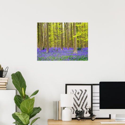 Poster Printemps dans la forêt bleue (Bureau à domicile)