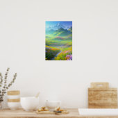 Poster Printemps dans la vallée des sommets neigeux (Cuisine)