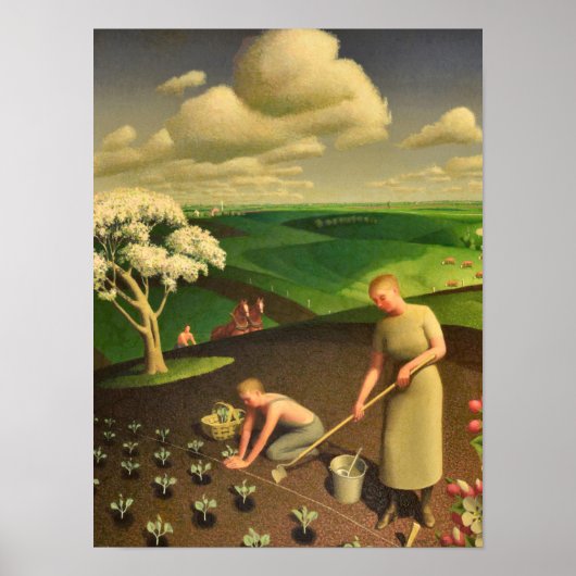 Poster Printemps dans le pays par Grant Wood (Devant)