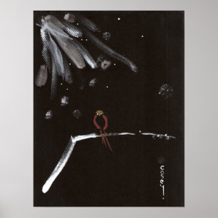 Poster Printemps de l'étude de l'oiseau de neige rouge