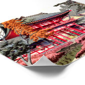 Poster Printemps du Temple Rouge japonais (Coin)