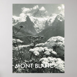 Poster Printemps et neige, Mont Blanc, France