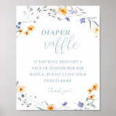 Poster Printemps Été Baby shower Floral Déchets Raffle (Devant)
