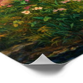 Poster Printemps Étend un Tapis Vert de Fleurs (Coin)