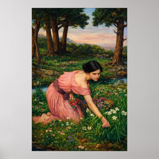 Poster Printemps Étend un Tapis Vert de Fleurs (Devant)