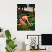 Poster Printemps Étend un Tapis Vert de Fleurs (Bureau à domicile)