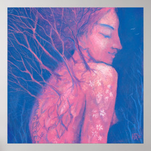 Poster Printemps Éveil Dryad Imaginaire Fille Forêt mag