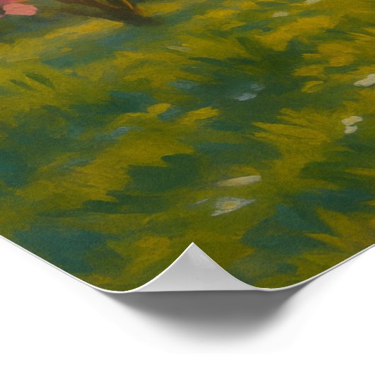 Poster Printemps Éveil - Paysage de l'arbre florissant (Coin)