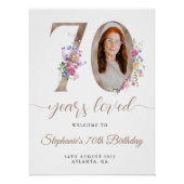 Poster Printemps Floral Photo 70e anniversaire Bienvenue (Devant)