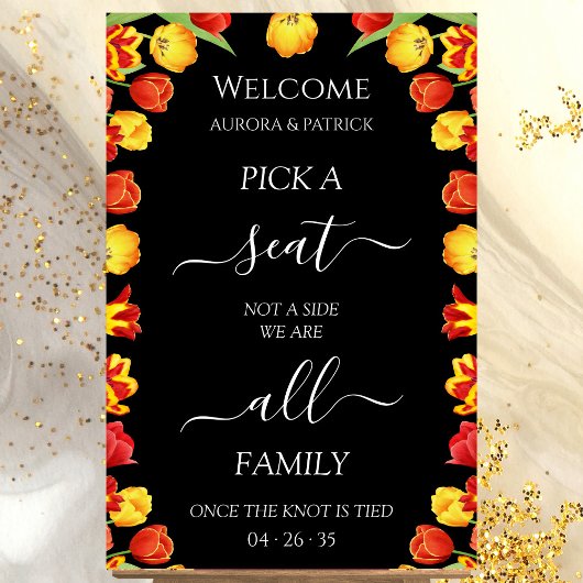 Poster Printemps Mariage Choisir Un Siège Pas Un Côté Per