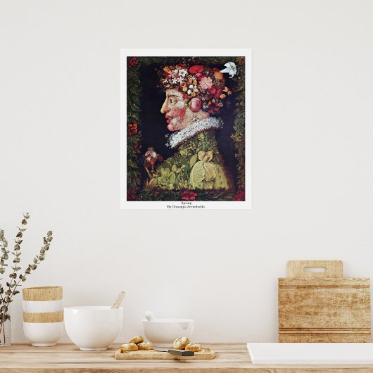 Poster Printemps Par Giuseppe Arcimboldo (Cuisine)
