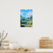 Poster Printemps près de l'étang des fleurs (Cuisine)